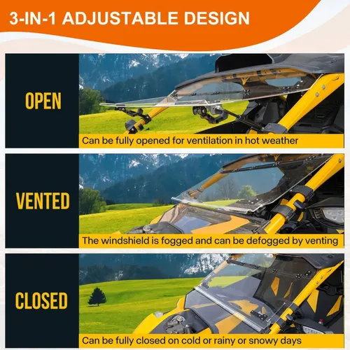 Parabrisas Frontal 3 En 1 Transparente Compatible Can Am 202