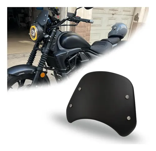 Deflector De Viento Universal Metal Negro Para Motocicleta
