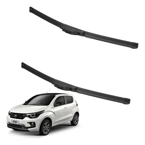 Kit 2 Escobillas Delanteras Parabrisas Flex Goma Fiat Mobi