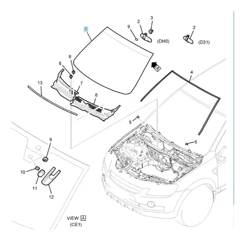 Vidrio Parabrisa Sin Sensor Chevrolet Captiva