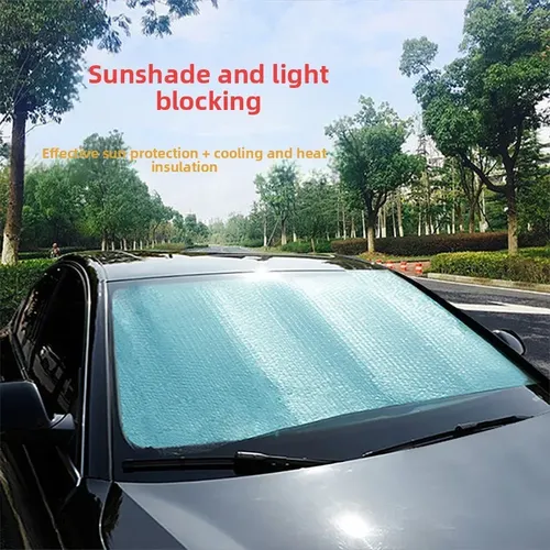 Parasol De Aluminio Con Ventosa Para Parabrisas De Coche, Liso