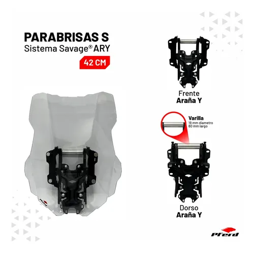 Sistema Savage Tornado 250 Parabrisas 42 Cm C- Pferd®