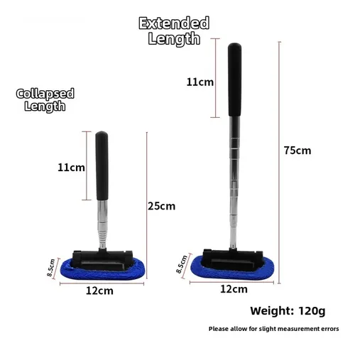 Cepillo De Limpiaparabrisas Extensible Con Paño De Microfibra
