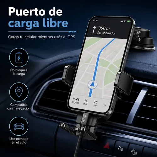 Soporte Celular Fetuzz Auto Ventosa Parabrisas Ajustable 360