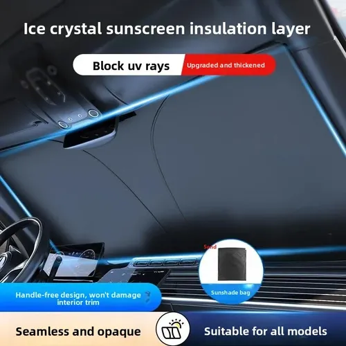 Parasol Para Parabrisas De Coche De Titanio Plateado Con Clip