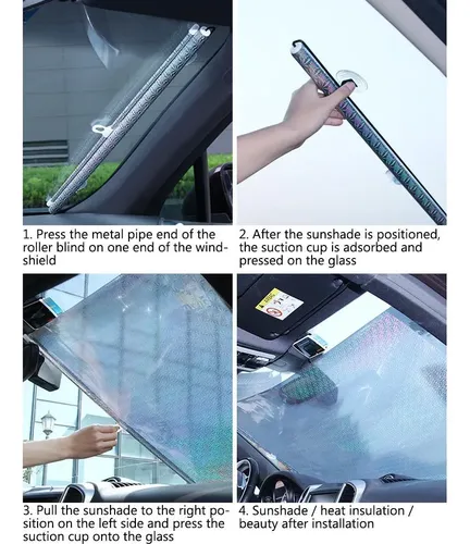 Parasol Retráctil Para Coche, Protección Automática, Parabrisas