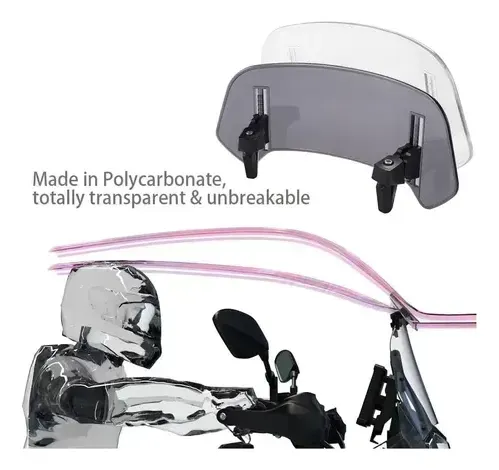 Extensor Parabrisas Ajustable Para Moto Color Transparente F
