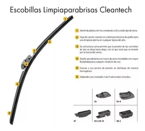 Kit 2 Escobillas Delantera Vw Fox Crossfox 2005 2012 2015