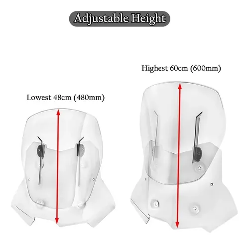 Parabrisas Regulable Transparente Para Moto Protector