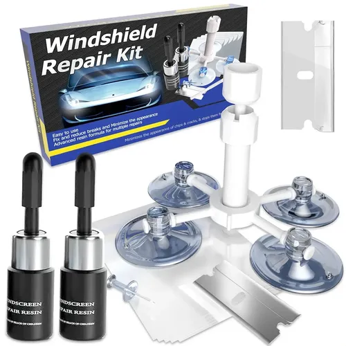 Kit De Reparación De Grietas En Parabrisas Sunauto, 2 Botellas, Reparación De Vidrios