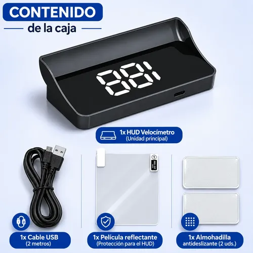 Hud Velocímetro Digital Para Parabrisas Universal Hd Usb