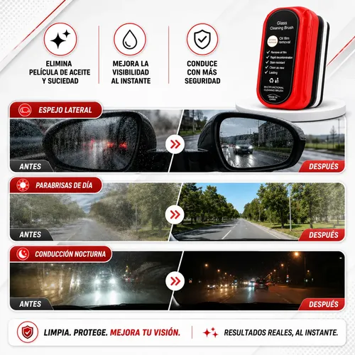 Cepillo Limpiador Parabrisas Vidrios Auto Moto Hidrofóbico