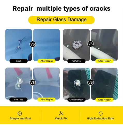 5x Kit De Reparación Rápida De Parabrisas For Grietas Coche