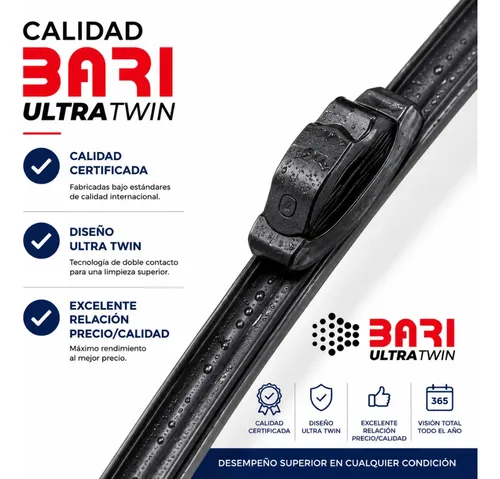 Kit Escobillas Limpiaparabrisas Bari Ultratwin Renault Master 2013-2015 26/26 Multiadaptador
