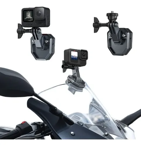 ª – Montura De Cámara Con Clip Para Parabrisas De Moto –