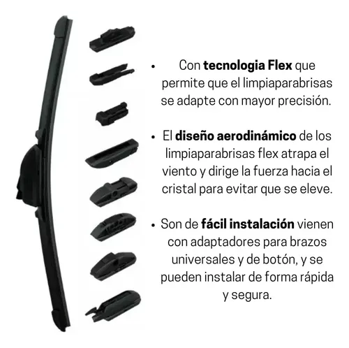 Kit 2 Escobillas Limpiaparabrisas Goodyear Flex Peugeot 206