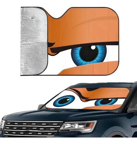 Parasol Para Parabrisas De Coche, Ojos De Dibujos Animados,
