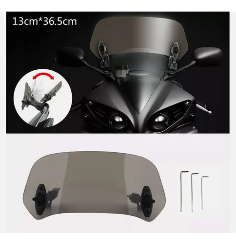 Extensor Parabrisas Moto Grande Ajustable Ahumado Universal