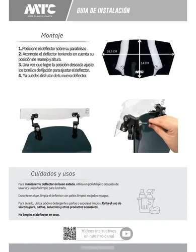 Deflector De Parabrisa Negro Con Soporte Phantom Mtc