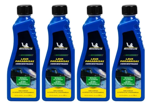 Kit Liquido Limpia Lava Parabrisa Michelin Concentrado X 4 U