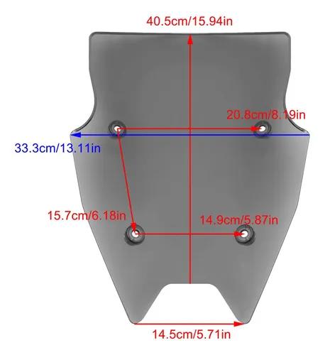 Pára-brisas Para Bmw R1200rs 15-18 R1250rs 19-24 Cinza