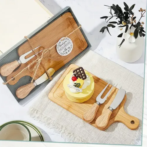 Set De Tablas De Queso Rectangulares Con Cubiertos .
