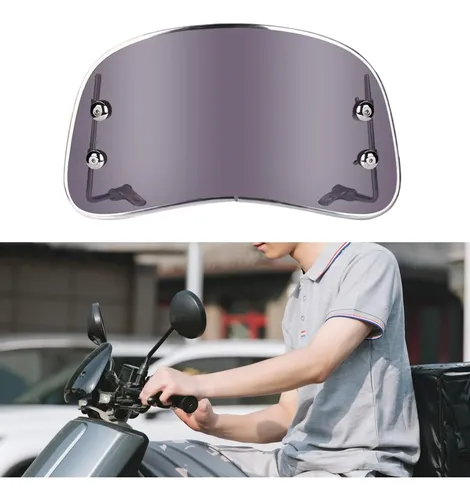 Práctico Parabrisas Para Moto, Negro, 3 Mm De Grosor