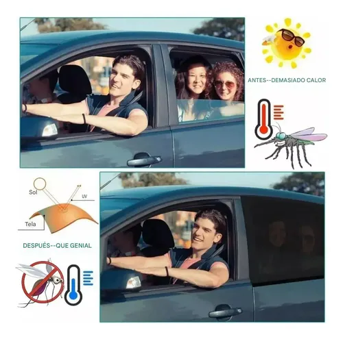 Y 4 Cortinas Laterales Para Parabrisas Automotriz