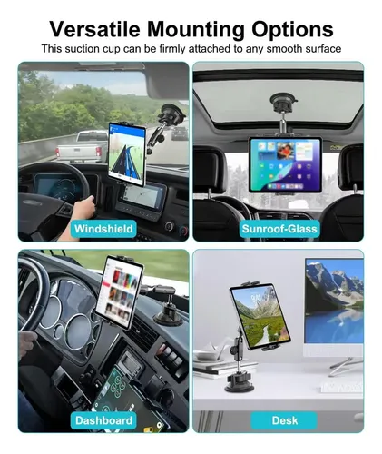 Soporte Tablet Coche Dosvsi Ventosa Fuerte 360° 4-13″ Compatible iPad