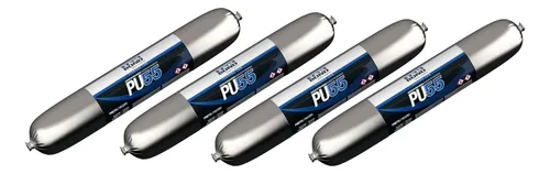 4 Adhesivos Poliuretano Parabrisas Pu55 Negro 784gr Tekbond