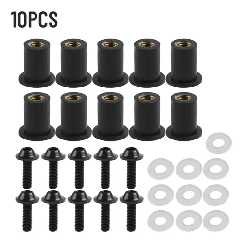 Juego De Tornillos M5 X 16 Mm Para Parabrisas De Moto, Goma