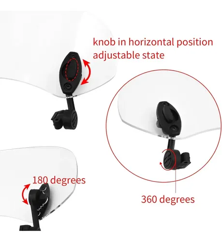 Extensor Parabrisas Moto Ajustable Universal 28 5 Cm Negro F