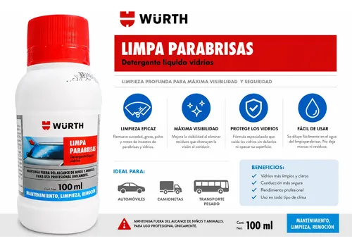 Limpiador De Parabrisas Wurth Concentrado 100ml