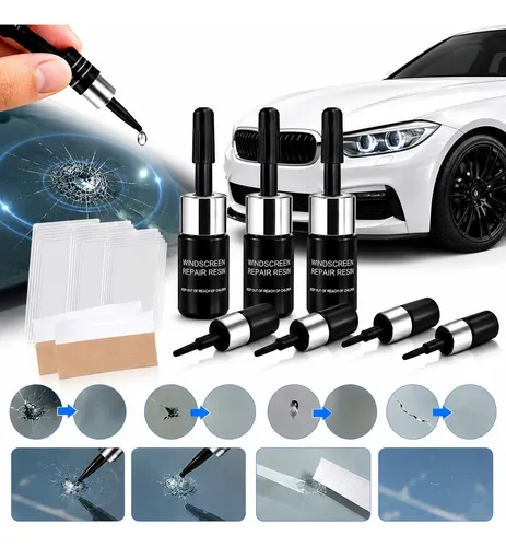 4 Reparardor Parabrisa Auto Vidrio Rajado Cristal Roto Facil