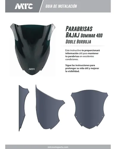 Parabrisa Bajaj Dominar 400 Cupula Doble Burbuja Mtc