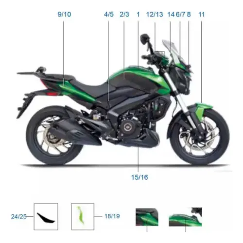 Calco Izquierda Parabrisas Original Bajaj Dominar400 Touring
