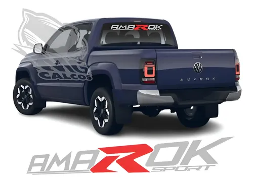 Calco Grafico Parabrisas O Luneta  Vw Amarok R -rojo
