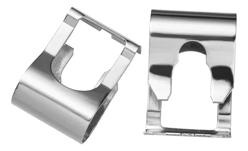 Kit 6 Clips Repuestos Para Limpia Parabrisas Metal Plateado