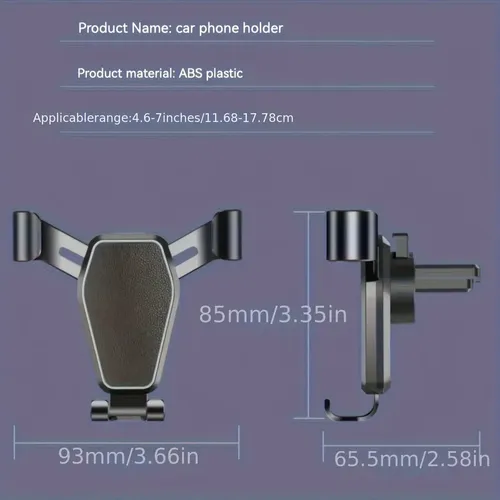 Soporte Celular Auto Rejilla Ventilación Gravedad Universal Negro