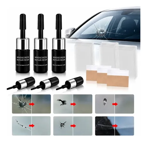 6 Reparardor Parabrisa Auto Vidrio Rajado Cristal Roto Facil