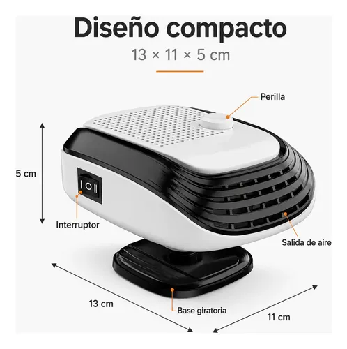 Calefactor Desempañador Portátil 12v Para Auto Parabrisas