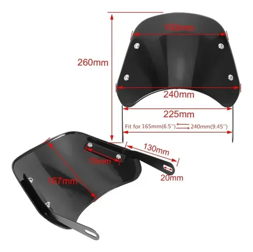 Fairing Parabrisas Faros 5 A 7 Pulgada Universal Moto Italik
