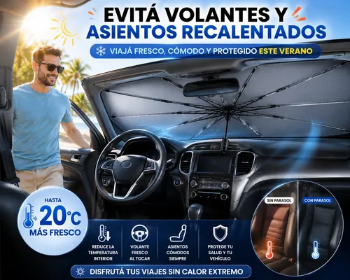 Parasol Auto Tipo Paraguas Plegable Protector Solar Parabris