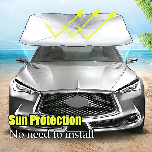 Paragua Parasol Parabrisa Auto Suv Titanio Abertura Espejo