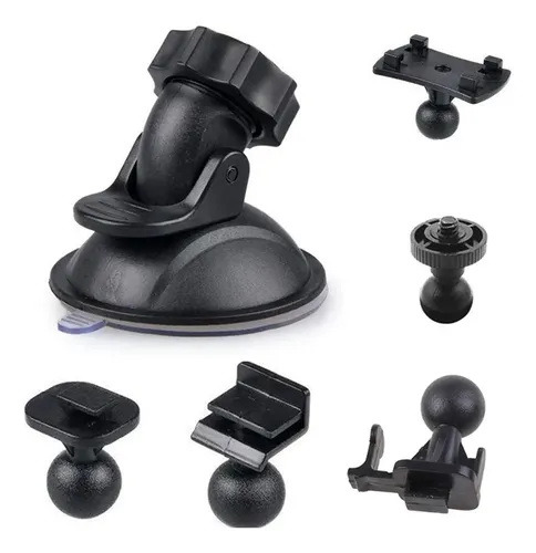 Soporte De Ventosa Para Coche Con 5 Adaptadores Blac