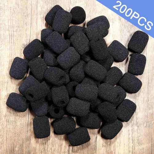 200 Piezas Funda De Espuma Para Micrófono, Cubre Micrófono N Negro