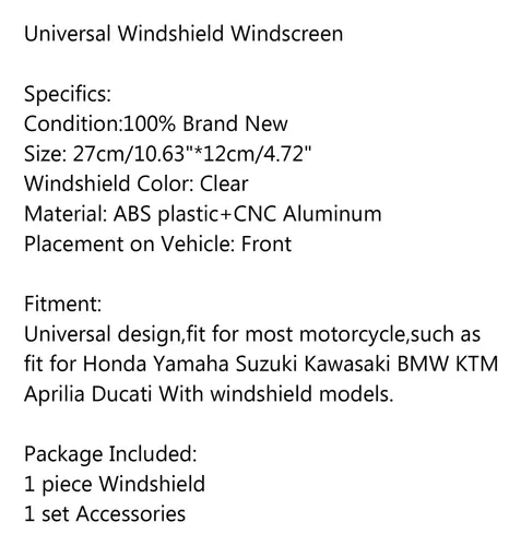 Pantalla Ajustable Universal Para Parabrisas Honda Yamaha Lj