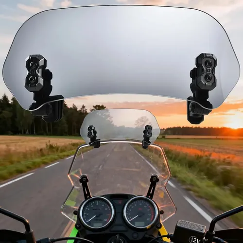 Spoiler Ajustable Para Moto Parabrisas Humo Gris Universal F