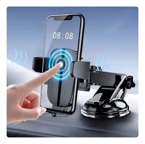 Soporte Auto Celular Parabrisa Sopapa Extensible New Color Negro