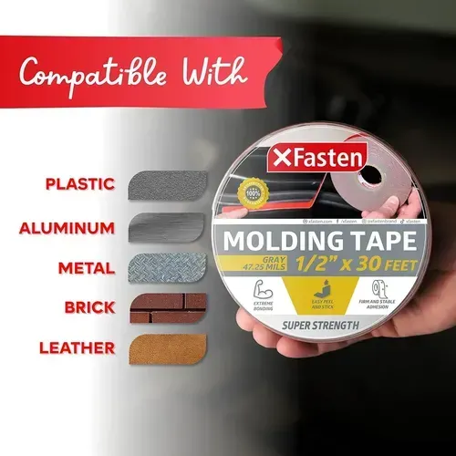 Cinta De Moldeo Automotriz Xfasten 1.27 Cm X 9.14 M Doble